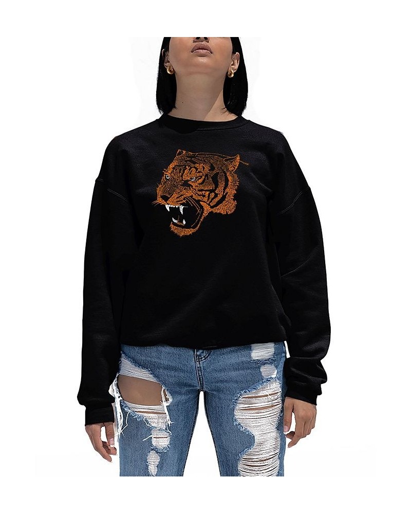 Women's Word Art Beast Mode Crewneck Sweatshirt Black $24.50 Tops