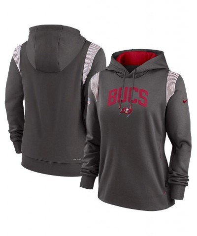 Women's Pewter Tampa Bay Buccaneers Sideline Stack Performance Pullover Hoodie Pewter $50.34 Sweatshirts