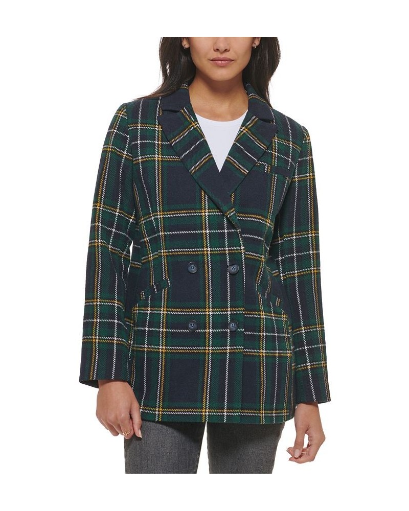 Women's Wool Blend Blazer Black Watch Multi Check $41.00 Jackets