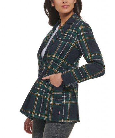 Women's Wool Blend Blazer Black Watch Multi Check $41.00 Jackets