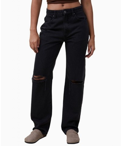 Women's Long Straight Jeans Graphite Black Rip $28.70 Jeans