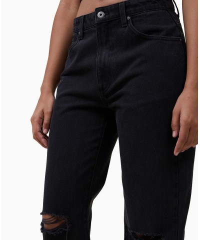 Women's Long Straight Jeans Graphite Black Rip $28.70 Jeans