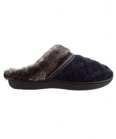 Isotoner Women's Trellis Sweater Knit Slipper Online Only Blue $11.00 Shoes