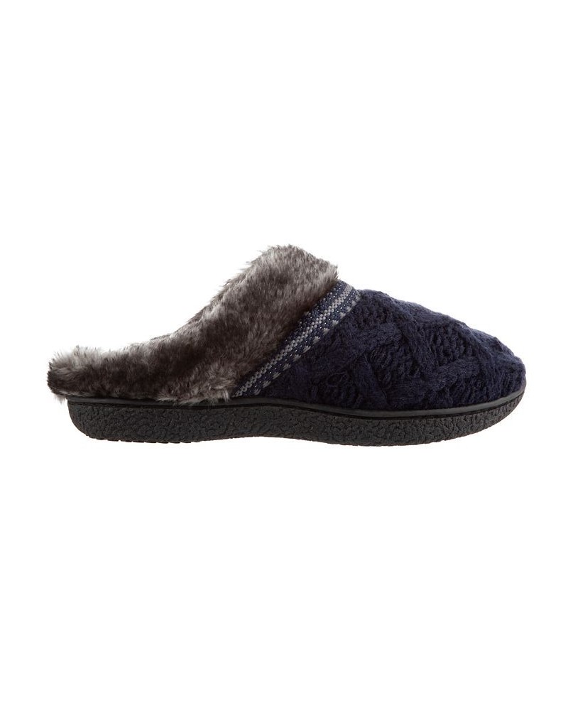 Isotoner Women's Trellis Sweater Knit Slipper Online Only Blue $11.00 Shoes