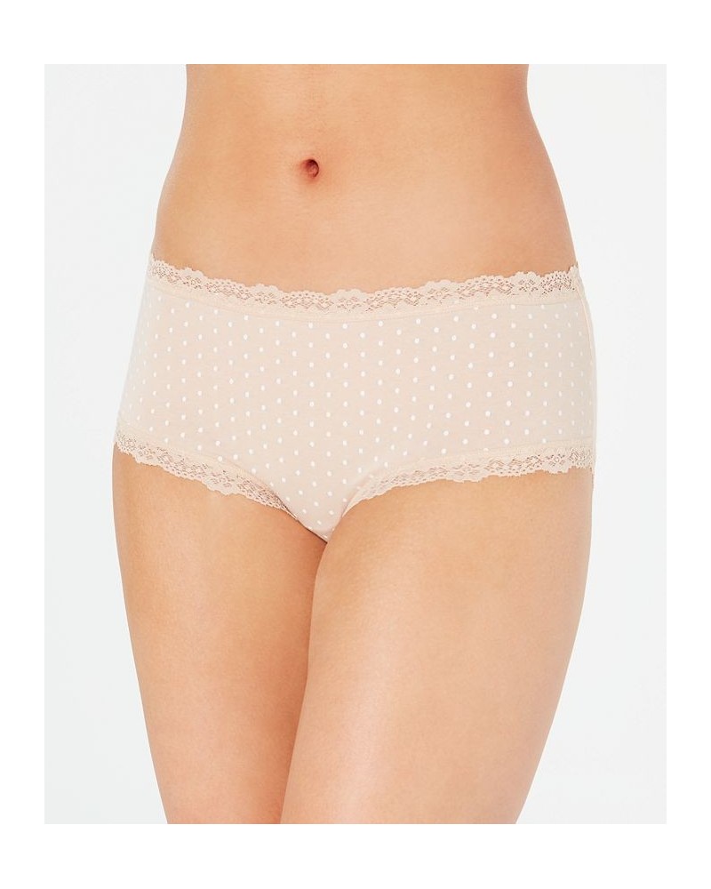 Women’s Lace Trim Hipster Underwear Chai Dots $14.24 Panty