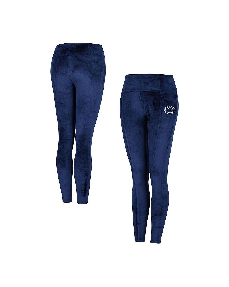 Women's Navy Penn State Nittany Lions Bonita Run Velour Leggings Navy $35.99 Pants