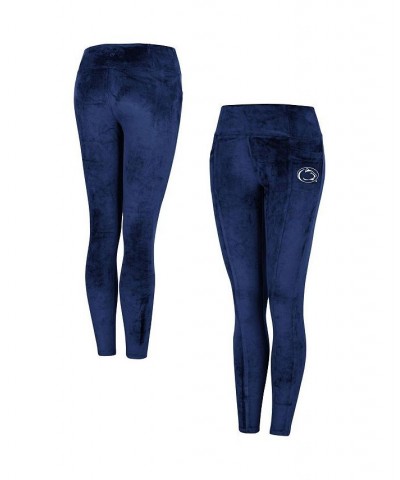 Women's Navy Penn State Nittany Lions Bonita Run Velour Leggings Navy $35.99 Pants