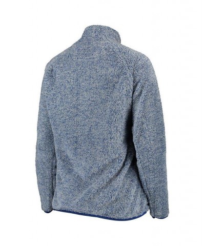 Women's Blue Heathered Gray Toronto Maple Leafs Surround Sherpa Quarter-Snap Pullover Jacket Blue, Heathered Gray $30.75 Jackets