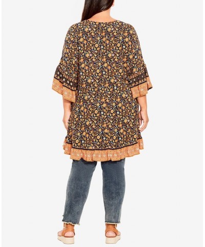 Plus Size Harper Border Tunic Top Good Vibe Border $19.39 Tops