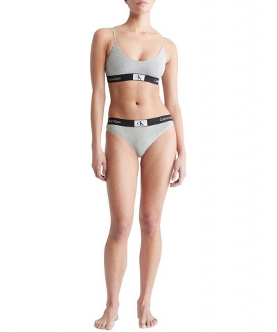 Women's 1996 Modern Thong Underwear QF7221 Gray $9.98 Panty