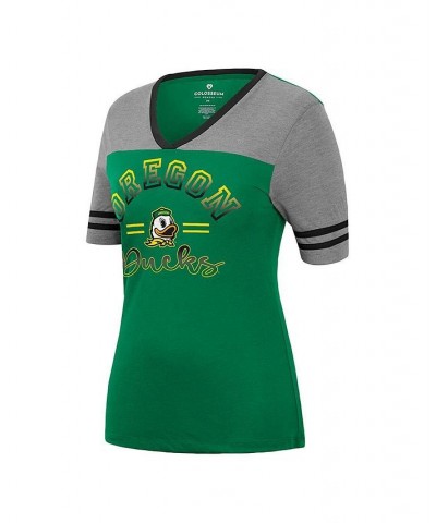 Women's Green Heathered Gray Oregon Ducks There You Are V-Neck T-shirt Green, Heathered Gray $20.70 Tops