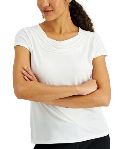 Women's Cowl-Neck Short-Sleeve Top Pink Perfection $16.66 Tops