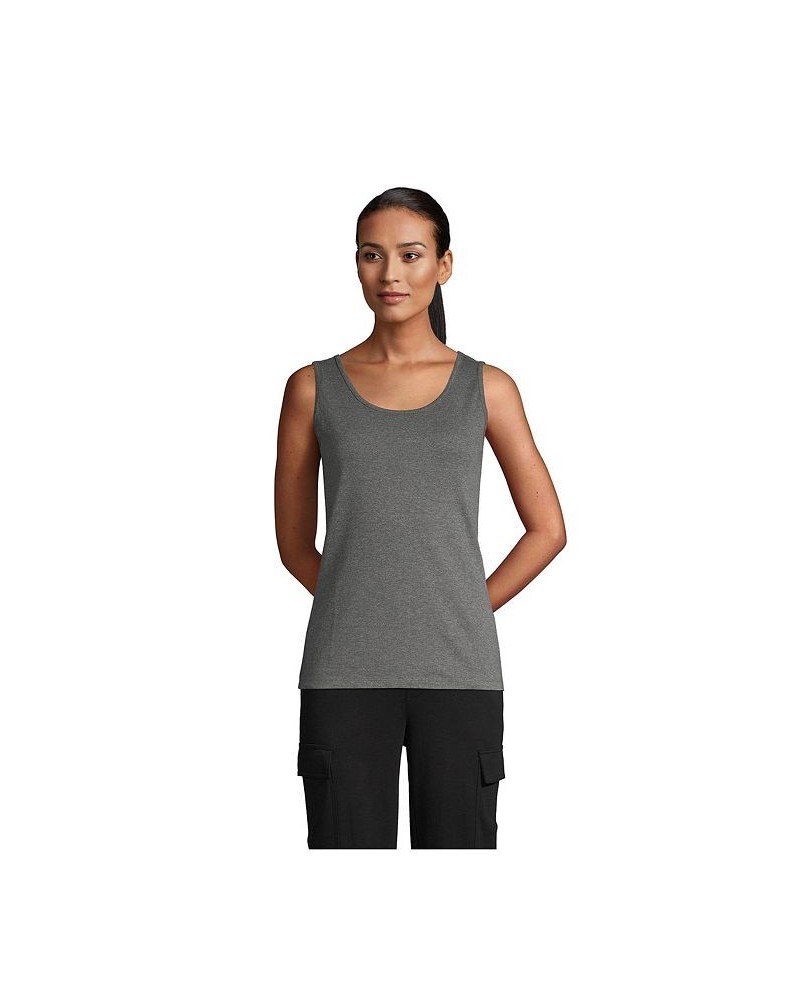 Women's Petite Cotton Tank Top Charcoal heather $20.85 Tops