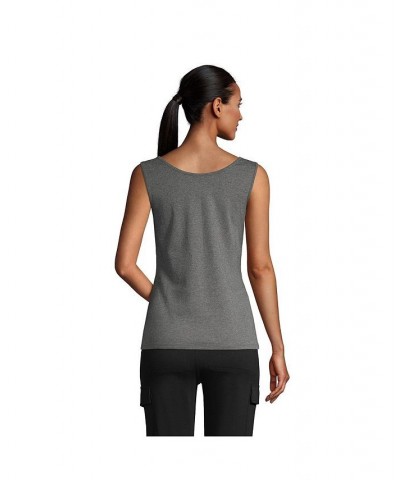 Women's Petite Cotton Tank Top Charcoal heather $20.85 Tops