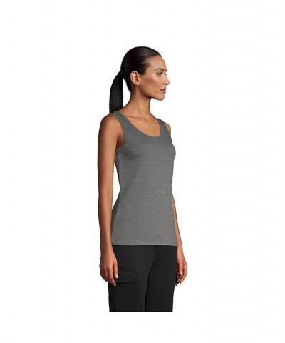 Women's Petite Cotton Tank Top Charcoal heather $20.85 Tops