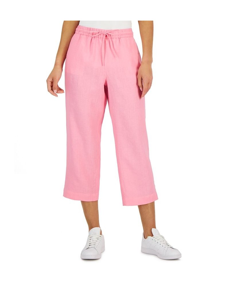 Petite Cropped Linen Pants Peony $26.40 Pants