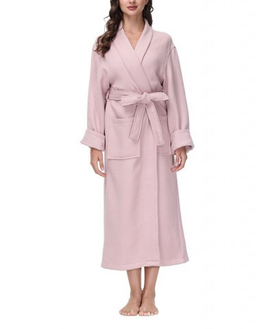 Women's Diamond Waffle Look Robe Pink $32.56 Sleepwear