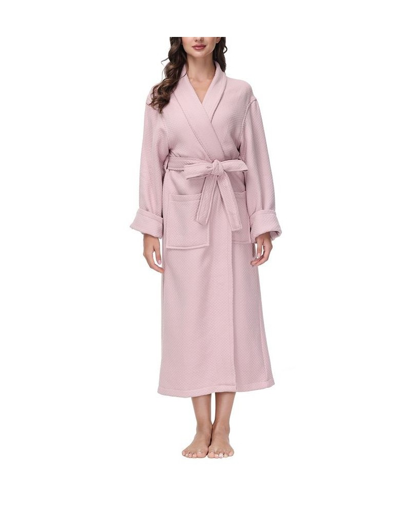 Women's Diamond Waffle Look Robe Pink $32.56 Sleepwear