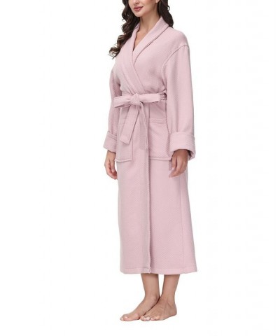 Women's Diamond Waffle Look Robe Pink $32.56 Sleepwear