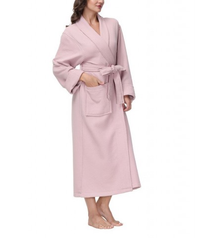 Women's Diamond Waffle Look Robe Pink $32.56 Sleepwear