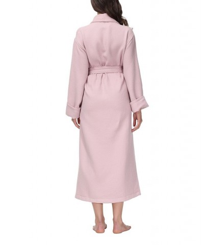 Women's Diamond Waffle Look Robe Pink $32.56 Sleepwear