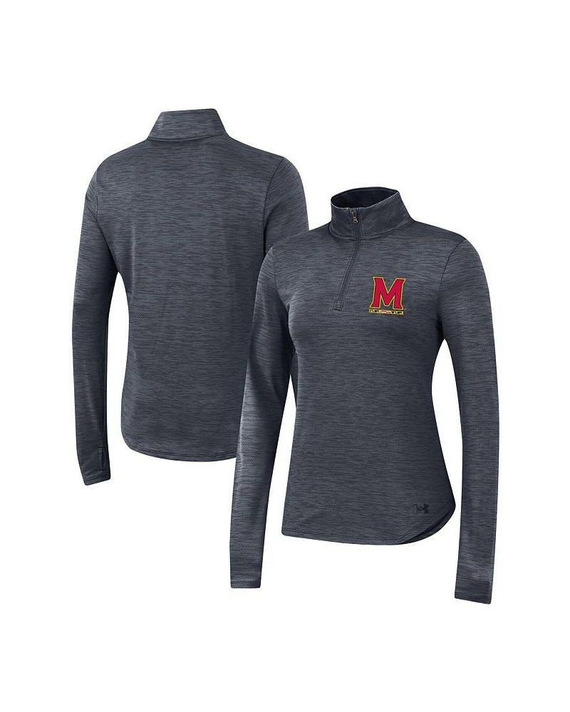 Women's Black Maryland Terrapins Vent Space-Dye Performance Quarter-Zip Jacket Black $29.40 Jackets