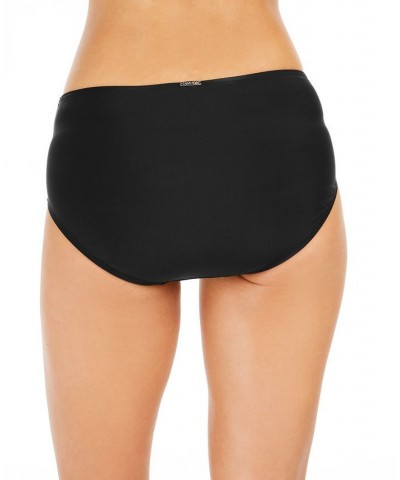 Pleated Underwire Bikini Top & High-Waist Bikini Bottoms Black $34.32 Swimsuits