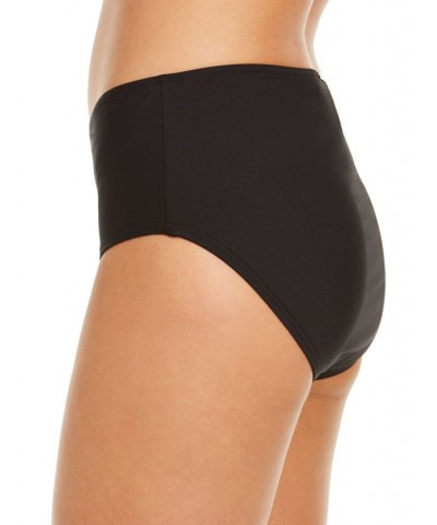 Pleated Underwire Bikini Top & High-Waist Bikini Bottoms Black $34.32 Swimsuits