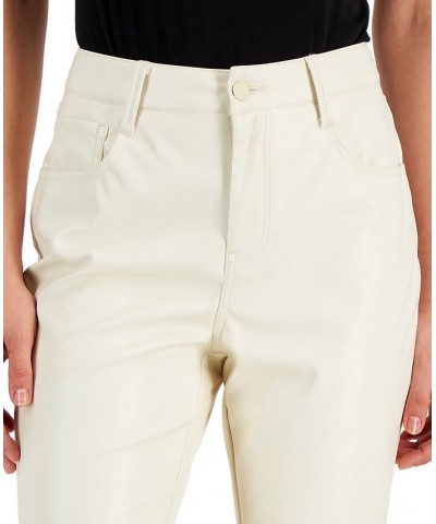 Juniors' Faux-Leather Flare Jeans White $14.40 Jeans