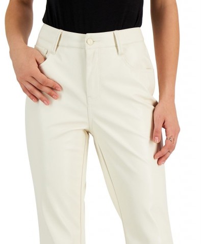 Juniors' Faux-Leather Flare Jeans White $14.40 Jeans