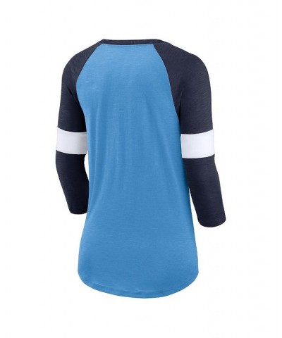 Women's Tennessee Titans Light Blue and Heather Navy Football Pride Raglan 3/4-Sleeve T-shirt Light Blue, Heather Navy $28.59...