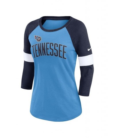 Women's Tennessee Titans Light Blue and Heather Navy Football Pride Raglan 3/4-Sleeve T-shirt Light Blue, Heather Navy $28.59...