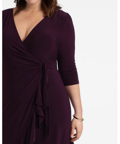 Women's Plus Size Whimsy Wrap Dress Plum $52.92 Dresses