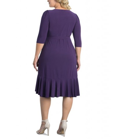 Women's Plus Size Whimsy Wrap Dress Plum $52.92 Dresses