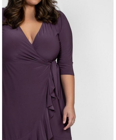 Women's Plus Size Whimsy Wrap Dress Plum $52.92 Dresses