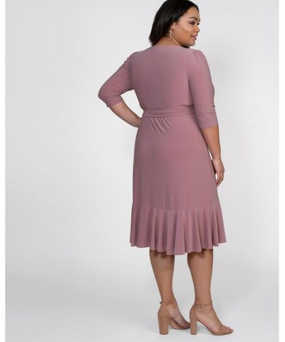 Women's Plus Size Whimsy Wrap Dress Plum $52.92 Dresses