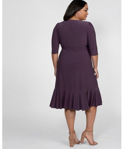 Women's Plus Size Whimsy Wrap Dress Plum $52.92 Dresses