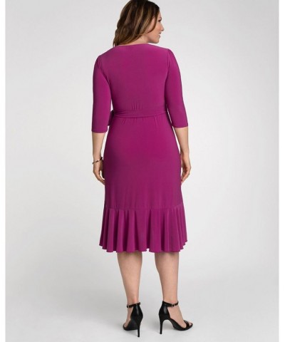 Women's Plus Size Whimsy Wrap Dress Plum $52.92 Dresses