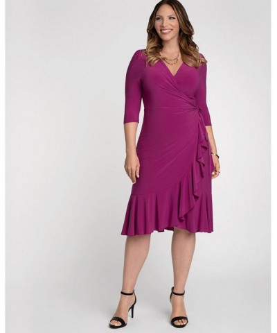 Women's Plus Size Whimsy Wrap Dress Plum $52.92 Dresses