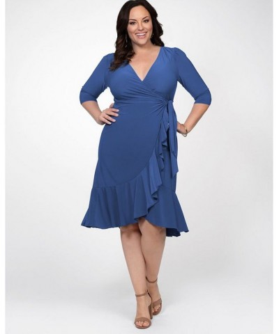 Women's Plus Size Whimsy Wrap Dress Plum $52.92 Dresses