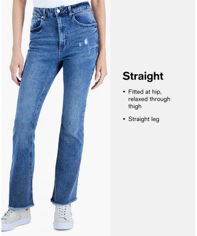 Juniors' Distressed Slim Straight-Leg Jeans Medium Wash $17.98 Jeans