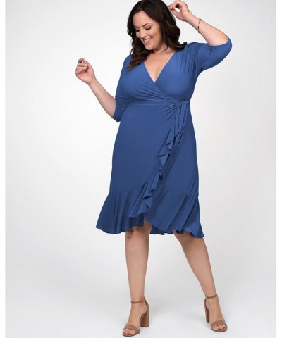 Women's Plus Size Whimsy Wrap Dress Plum $52.92 Dresses