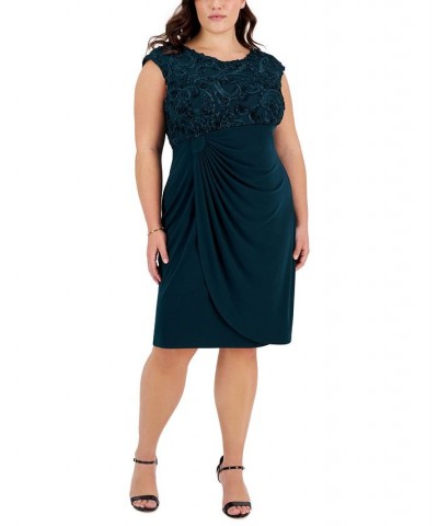 Plus Size Embellished Draped-Skirt Sheath Dress Hunter $41.58 Dresses