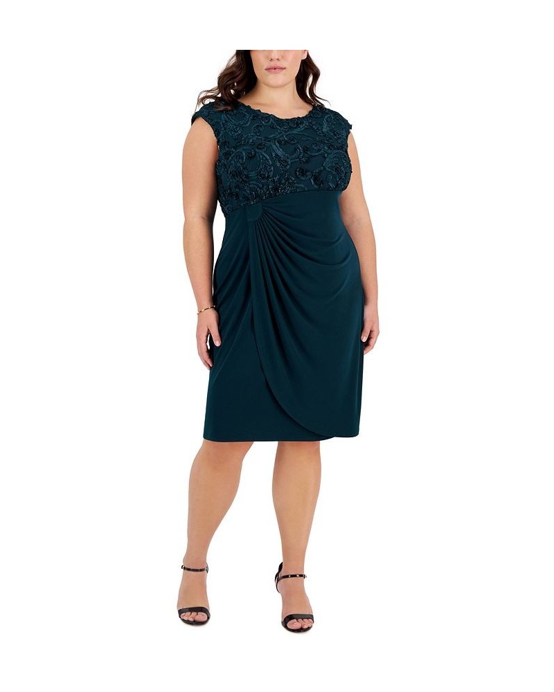 Plus Size Embellished Draped-Skirt Sheath Dress Hunter $41.58 Dresses