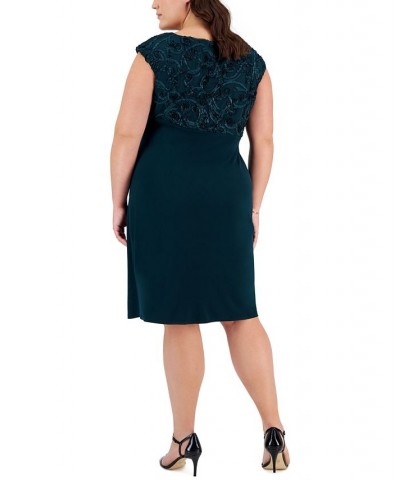 Plus Size Embellished Draped-Skirt Sheath Dress Hunter $41.58 Dresses