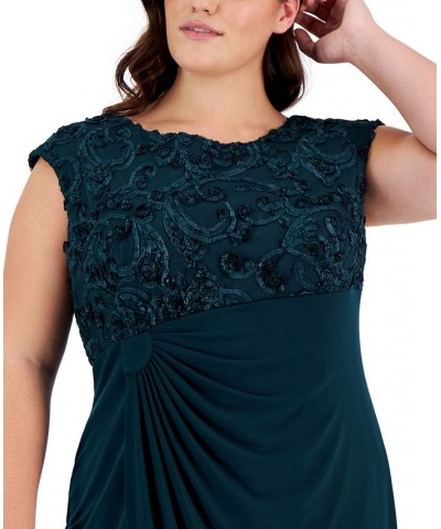 Plus Size Embellished Draped-Skirt Sheath Dress Hunter $41.58 Dresses