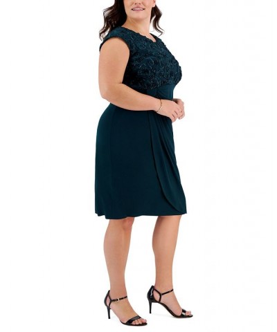 Plus Size Embellished Draped-Skirt Sheath Dress Hunter $41.58 Dresses