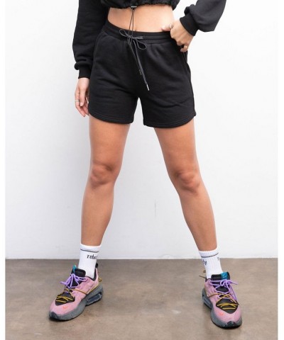 Rebody French Terry Biker Sweatshorts for Women Black $31.50 Shorts