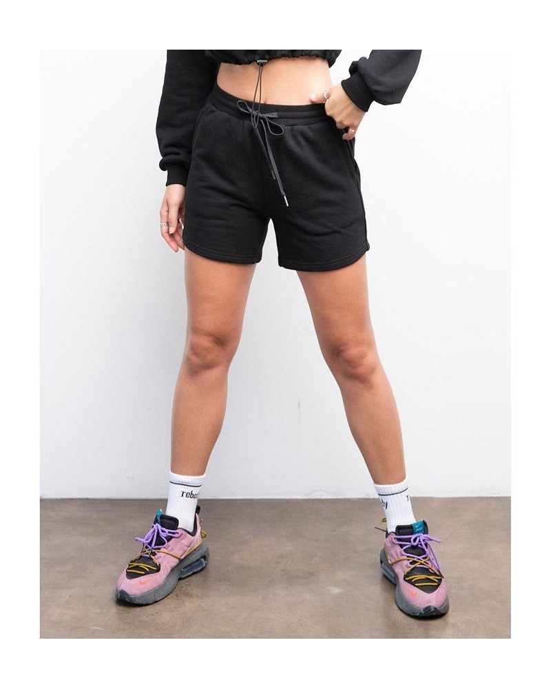 Rebody French Terry Biker Sweatshorts for Women Black $31.50 Shorts