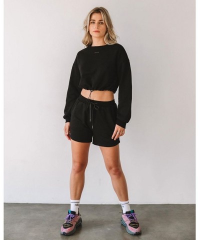 Rebody French Terry Biker Sweatshorts for Women Black $31.50 Shorts